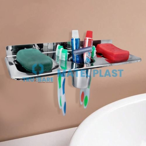 Metal Soap Dish & Toothbrush Holder